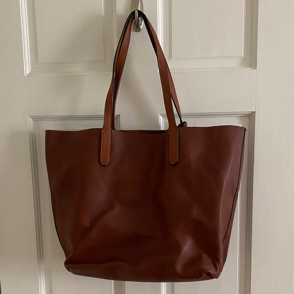 Elegant Brown Leather Tote Bag
